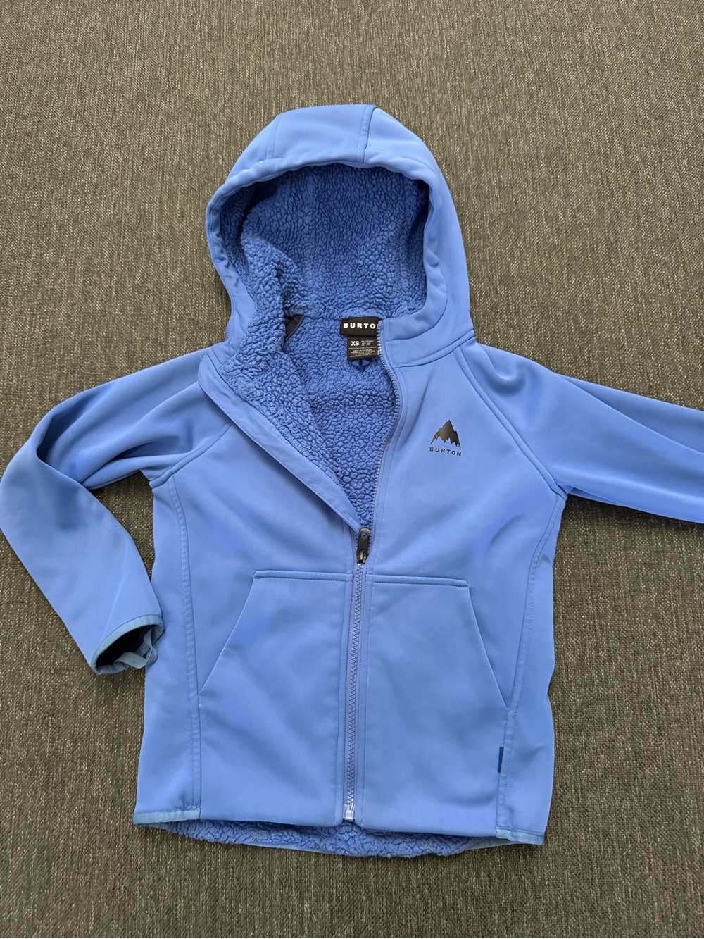 Burton Kids' Blue Fleece-Lined Hoodie Jacket size XS great quality